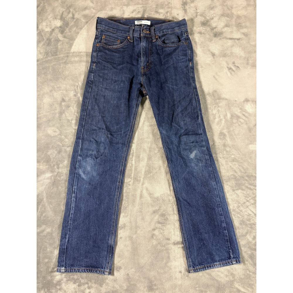 Signature Levi Strauss Mens Western Fit Jeans W30 L30 Blue Denim Classic Style